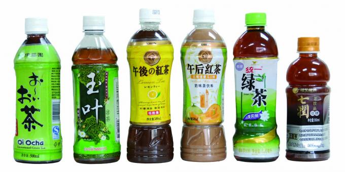 Kaksipuolinen pullon kutisteholkin etikettitarra mineraalivedelle