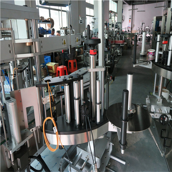 Muovi- / lasipullo, kaksoispuolinen etiketöintikone, neliön pullon etiketöintikone