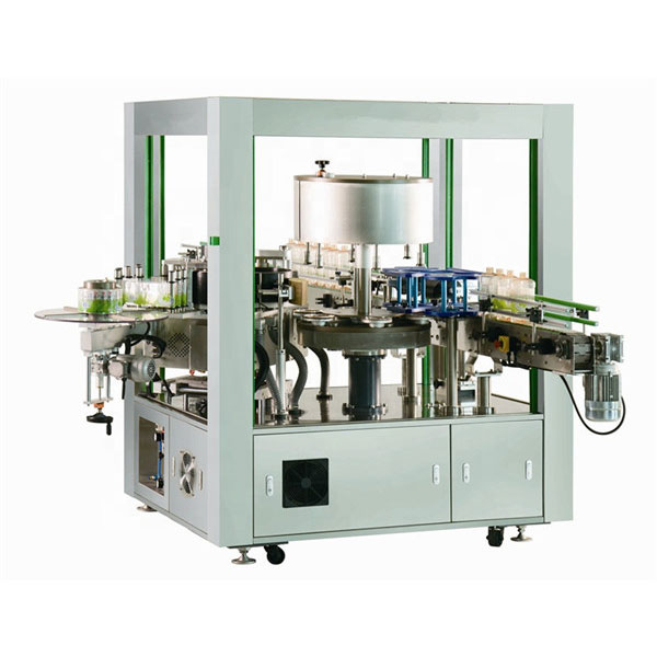 Pyörivä tarrakoneen etu- ja takaosa